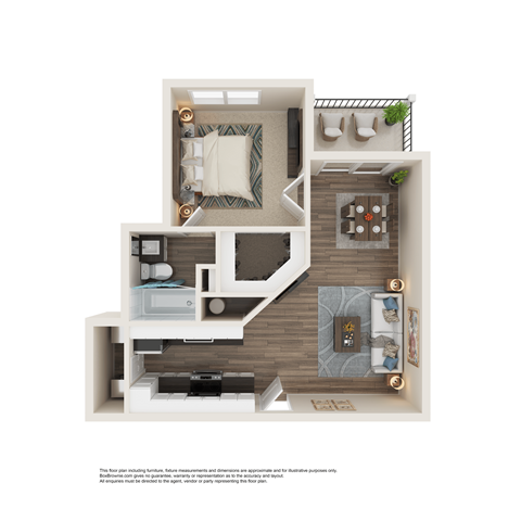 1 Bed 1 Bath Floor Plan | 613 Sq. Ft. at Element Deer Valley in Arizona 85027